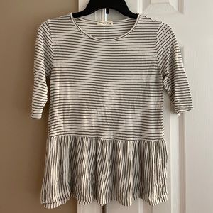 Striped peplum top